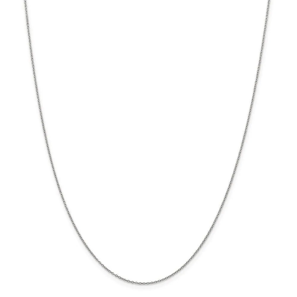 Sterling Silver Rhodium 1.00-mm Cable Chain