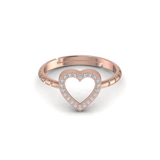 Stylish Heart Silver Ring