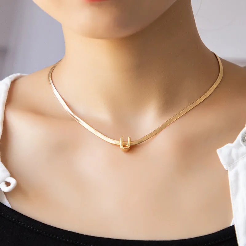 Stylish Letter U Pendant Necklace for Trendy Collarbone Chains