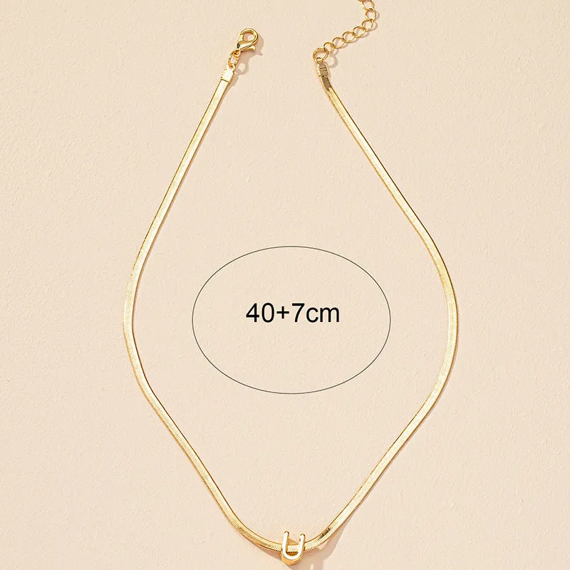 Stylish Letter U Pendant Necklace for Trendy Collarbone Chains