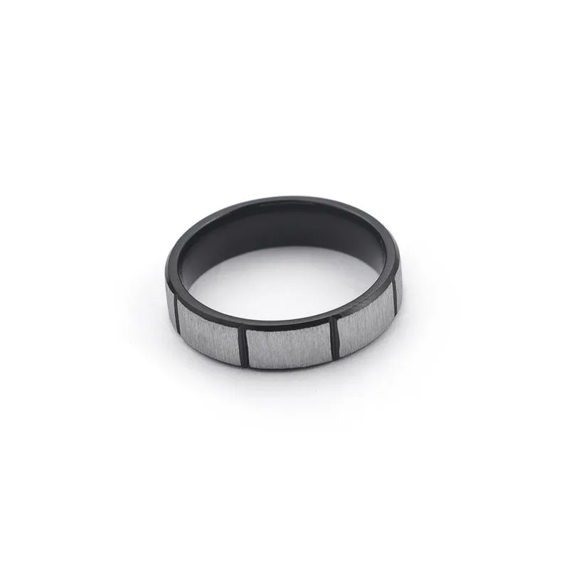 Stylish Titanium Steel Men's & Women's Gold Rings – Brushed Groove Design for Everyday Wear