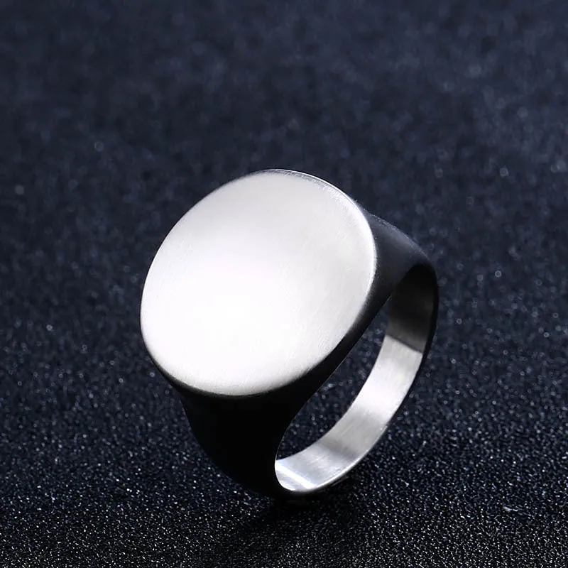 Stylish Unisex Titanium Steel Rings - Retro Round Stainless Steel Design for Men and Women, Wholesale Collection