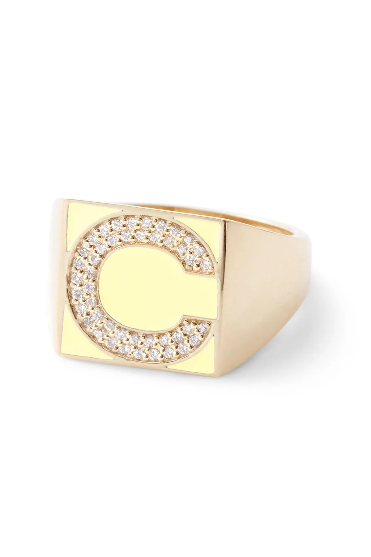 SuperLou Diamond Letter Ring