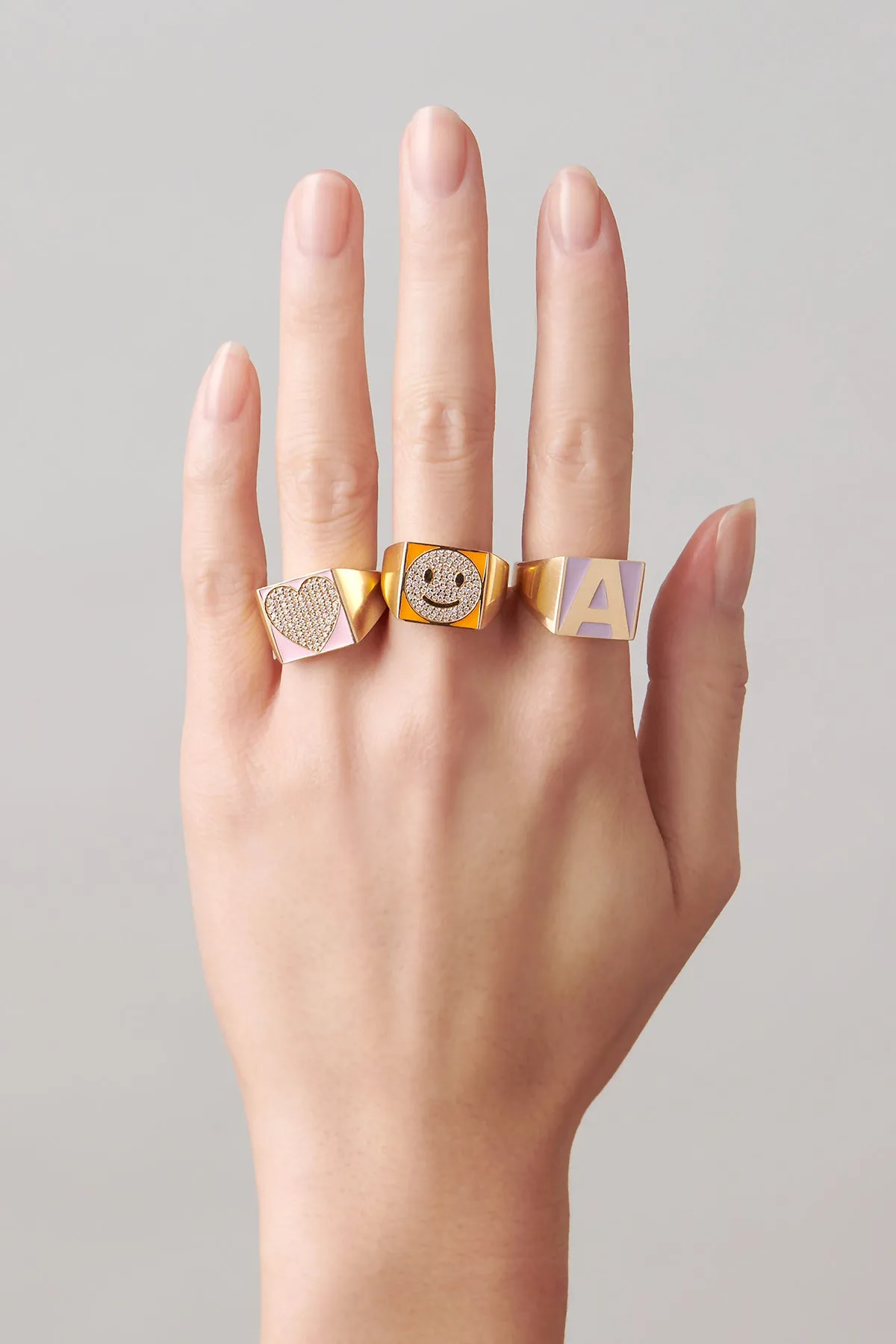 SuperLou Diamond Letter Ring