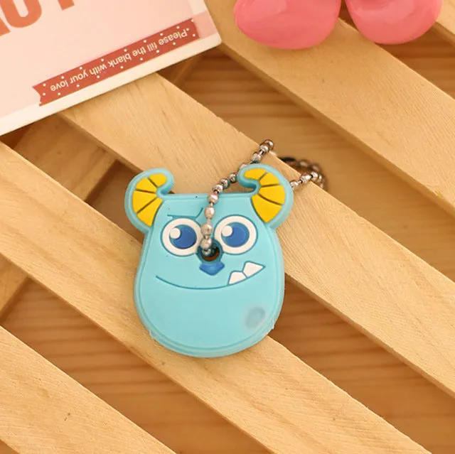 suti High quality Kawaii Cartoon Animal Silicone Key Caps Covers Keys Keychain Case Shell Novelty Item KCS