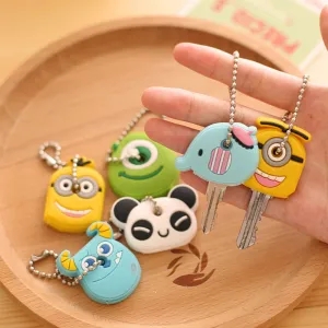 suti High quality Kawaii Cartoon Animal Silicone Key Caps Covers Keys Keychain Case Shell Novelty Item KCS