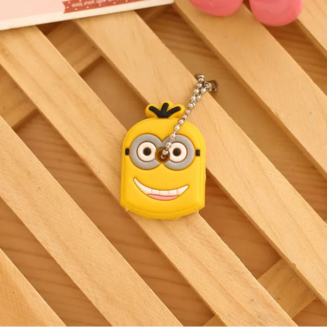 suti High quality Kawaii Cartoon Animal Silicone Key Caps Covers Keys Keychain Case Shell Novelty Item KCS