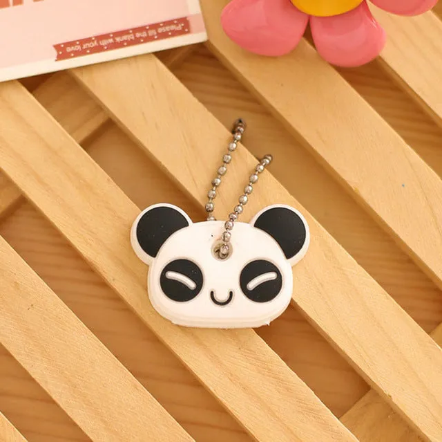 suti High quality Kawaii Cartoon Animal Silicone Key Caps Covers Keys Keychain Case Shell Novelty Item KCS