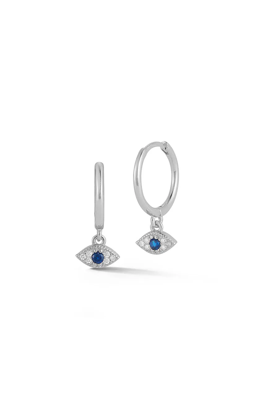 Tiny Evil Eye Huggies Earring