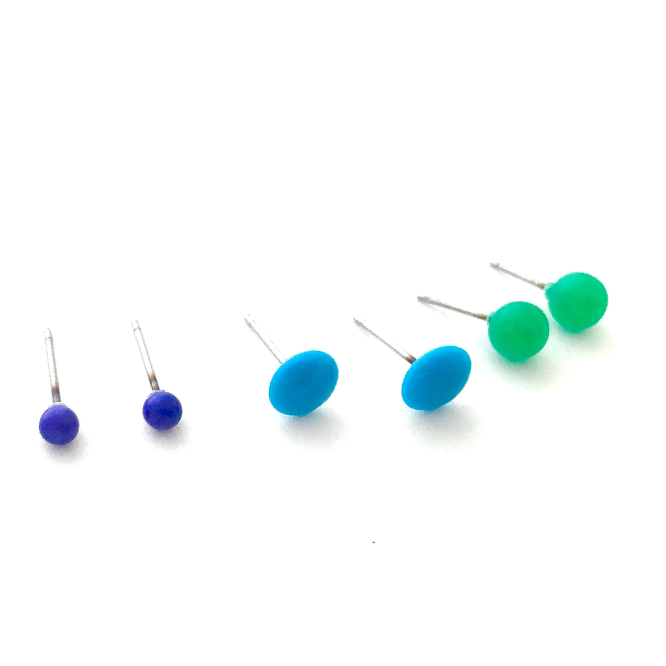 Turquoise Blue Green Tiny Stud Earrings Set