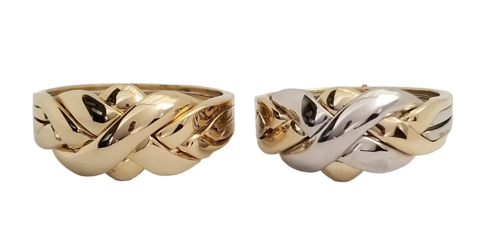 UNISEX 4 band 14K Gold Puzzle Ring 4BDG