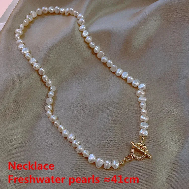 VAIGE Irregular Baroque Freshwater Pearl Choker Necklace in Elegant White