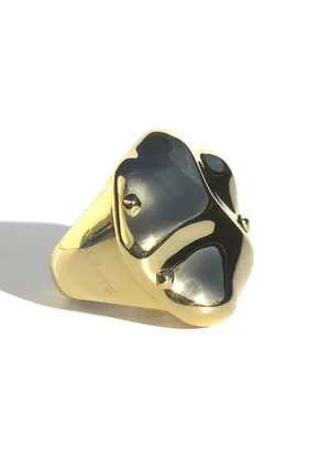 Valente Aeterna High Polished 18K Yellow Gold Bold Ring