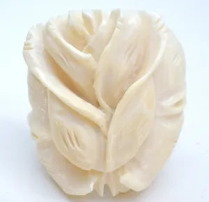 White Tulip Flower Brooch Pin Vintage